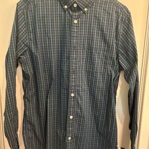 GAP Men's Plaid Shirt in Blue and Green
